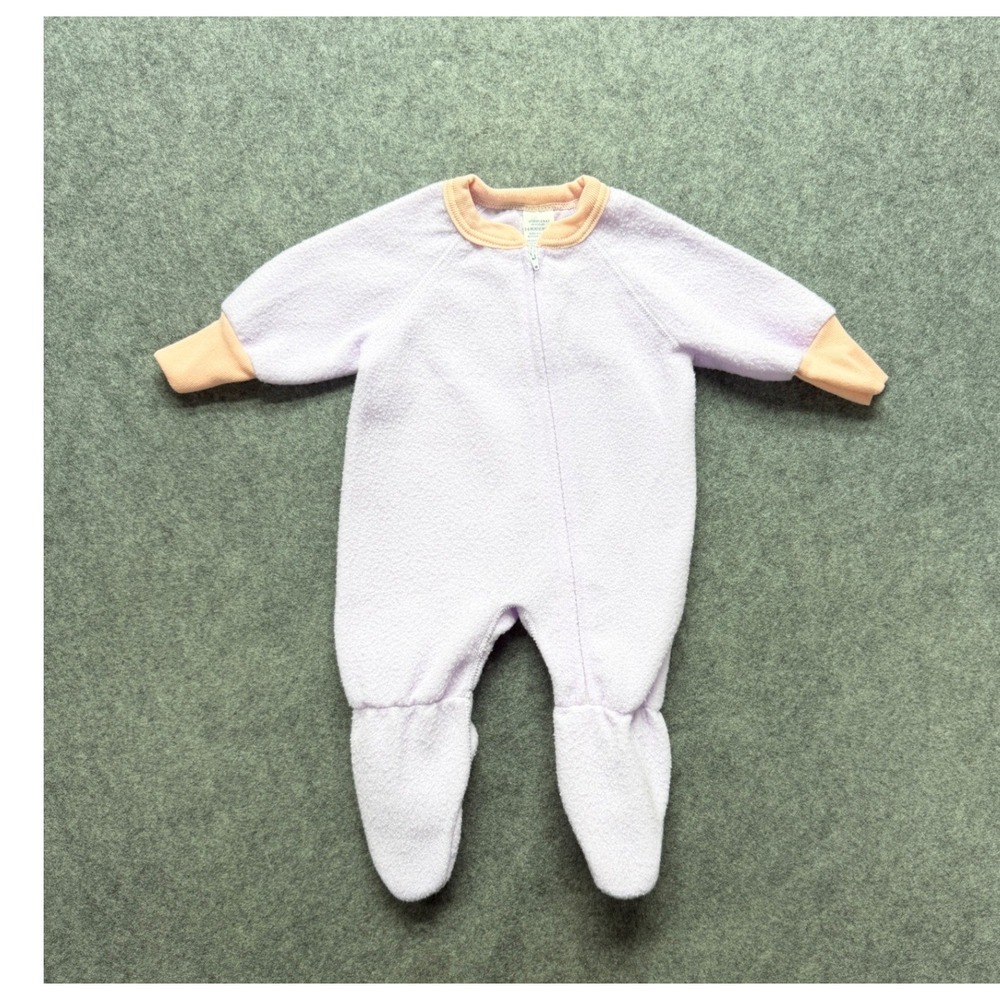 Gerber Vintage Fleece Footed Sleeper Lavender Peach 0-6 Months GPUB00123163